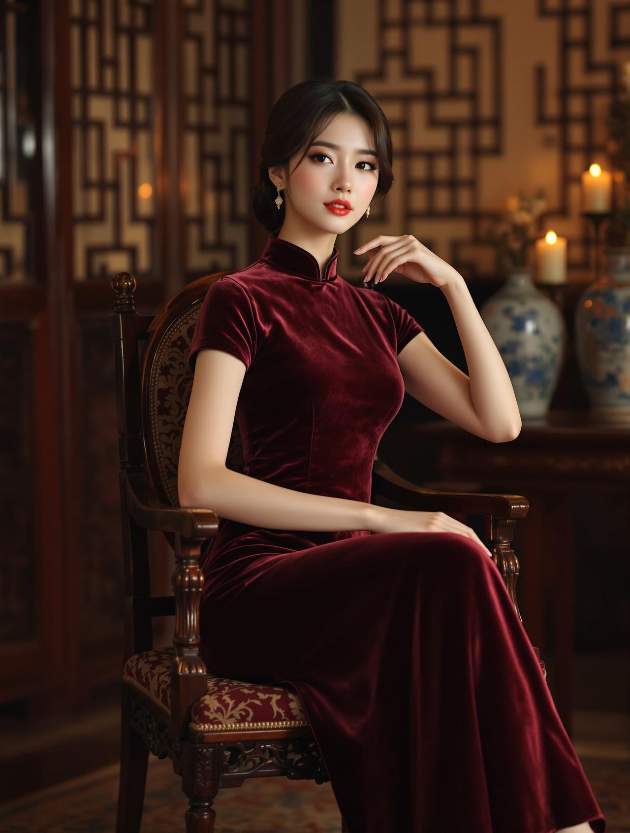 福利cos | 丝绒旗袍室内写真 福利cos | 丝绒旗袍室内写真